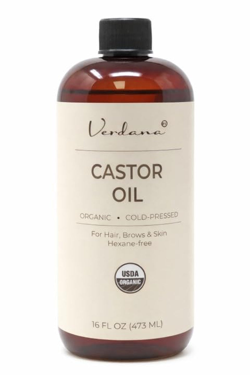 Organic Castor Oil – 16 Fl Oz Size – Cold Pressed, Unrefined, Hexane Free - for Face, Hair, Pack Wrap